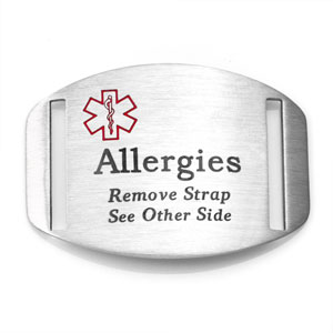 Steel Medical Tag for Allergy Bracelets