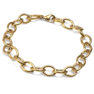 Gold Plated Stainless Bracelet For Charms 6 1 2 Inch
