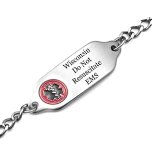 Wisconsin Dnr Red Medical Id Stainless Bracelet 9 In
