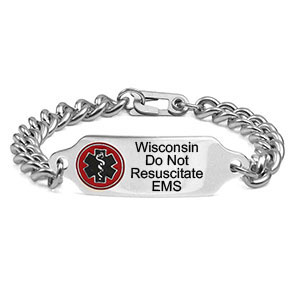 Wisconsin Dnr Medical Id Stainless Bracelet 7 9 In