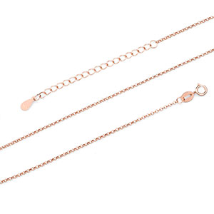 14K Rose Gold Plated Sterling Rolo Neck Chain 1.5mm