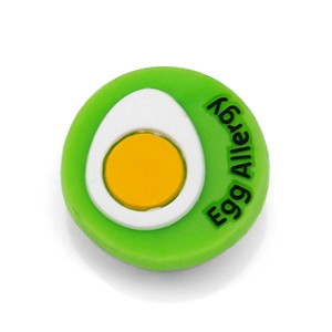Egg Allergy Button for Kids Rubber Medical Bracelet