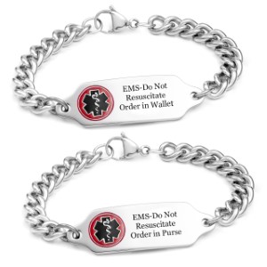 EMS Do Not Resuscitate Bracelet - DNR in Wallet or Purse