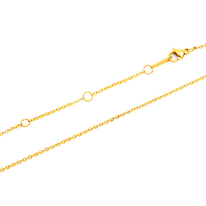 Adjustable Gold Plated Stainless Rolo Neck Chain 18-20 inch