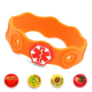 Kids Rubber Allergy Bracelets for Buttons