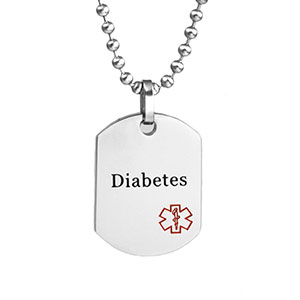 medical diabetes alert necklace stainless