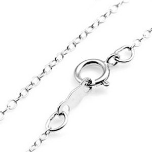 Fifteen Inch 1mm Sterling Silver Cable Necklace 
