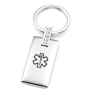 Personalized Medical Keychain with Crystals
