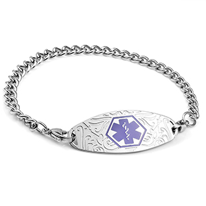 Purple Designer Tag Medical Bracelet for Her