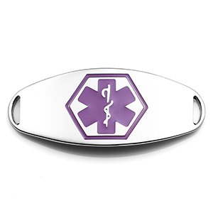 Purple Stainless Tag for Medical Bracelets