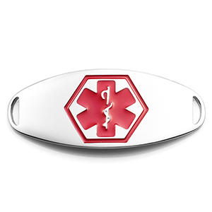 Red Stainless Tag for Medical Bracelets