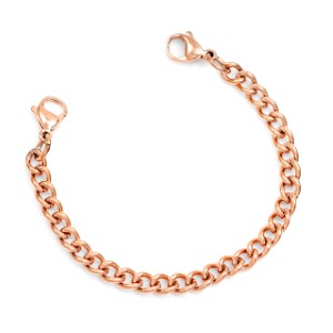 Rose Gold Link Bracelet for Medical Tags 6 inch