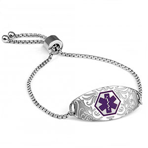 Sabrina Medical Alert Bracelet With Purple Symbol