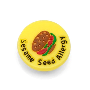 Sesame Allergy Button for Kids Rubber Medical Bracelet