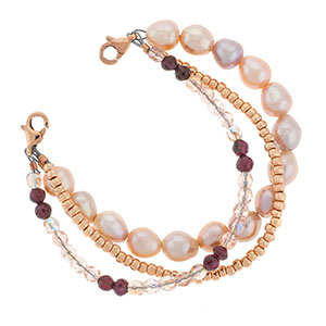 medical beaded bracelet bracelets pearl rose gold alert inch stickyj