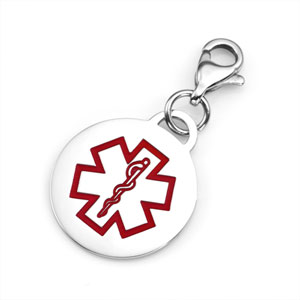 Stainless Steel Round Medical ID Charm 