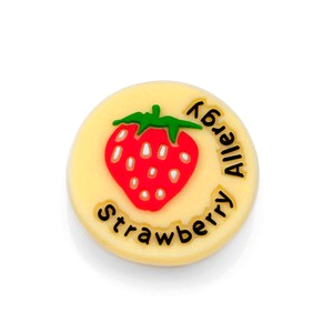 Strawberry Allergy Button for Kids Rubber Medical Bracelet