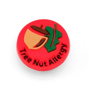 Tree Nut Allergy Button for Kids Rubber Medical Bracelet