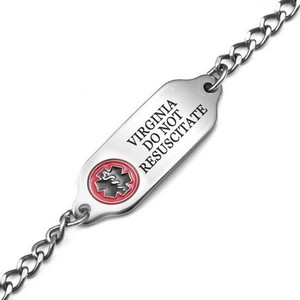 Virginia DNR Medical ID Stainless Bracelet 7 - 9 In