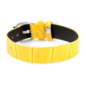 Yellow Faux Leather Strap with Buckle Fits Six to Eight Inches